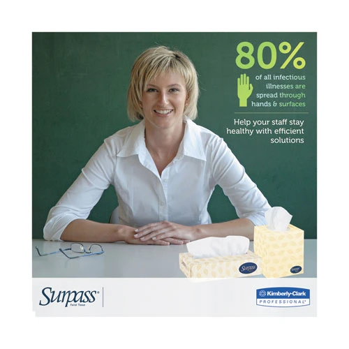 Surpass Facial Tissue  2-Ply  White  Pop-Up Box  110 Box  36 Boxes Carton (KCC 21320)