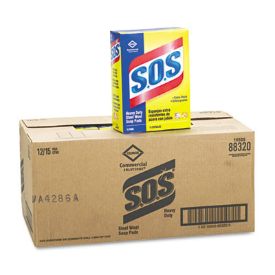 S.O.S. Steel Wool Soap Pad  15 Pads Box (CLO 88320)