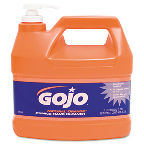 GOJO NATURAL ORANGE Pumice Hand Cleaner  Citrus  1 gal Pump Bottle (GOJ 0955-04)