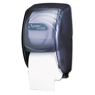 San Jamar Duett Standard Bath Tissue Dispenser  Oceans  7 1 2 x 7 x 12 3 4  Black Pearl (SAN R3590TBK)
