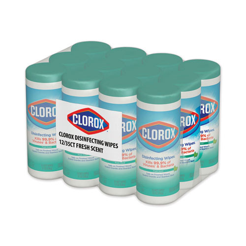 Clorox Disinfecting Wipes  7 x 8  Fresh Scent  35 Canister  12 Carton (CLO 01593)