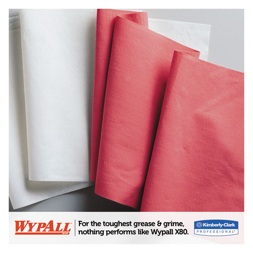 WypAll X80 Cloths  HYDROKNIT  Jumbo Roll  12 1 2 x 13 2 5  Red  475 Wipers Roll (KCC 41055)