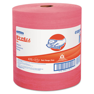 WypAll X80 Cloths  HYDROKNIT  Jumbo Roll  12 1 2 x 13 2 5  Red  475 Wipers Roll (KCC 41055)