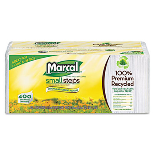 Marcal 100  Recycled Luncheon Napkins  11 4 x 12 5  White  400 Pack  6PK CT (MAC 6506)
