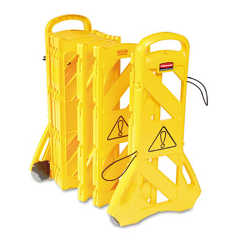 Rubbermaid Commercial Portable Mobile Safety Barrier  Plastic  13ft x 40   Yellow (RCP 9S11 YEL)