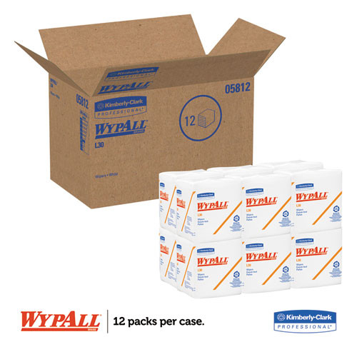 WypAll L30 Towels  Quarter Fold  12 1 2 x 12  90 Box  12 Boxes Carton (KCC 05812)