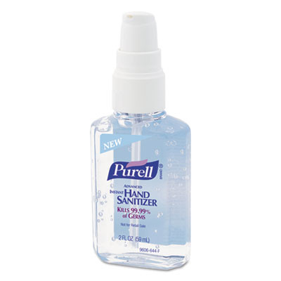 PURELL Advanced Hand Sanitizer Refreshing Gel  Clean Scent  2 oz Personal Pump Bottle  24 Carton (GOJ 9606-24)
