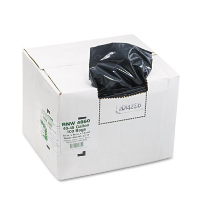 Earthsense Commercial Linear Low Density Recycled Can Liners  45 gal  1 65 mil  40  x 46   Black  100 Carton (WEB RNW4860)