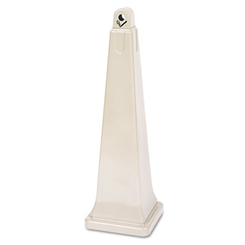Rubbermaid Commercial GroundsKeeper Cigarette Waste Collector  Pyramid  1 gal  Plastic Steel  Beige (RCP 2570-88 BEI)