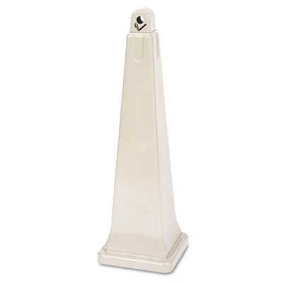 Rubbermaid Commercial GroundsKeeper Cigarette Waste Collector  Pyramid  1 gal  Plastic Steel  Beige (RCP 2570-88 BEI)