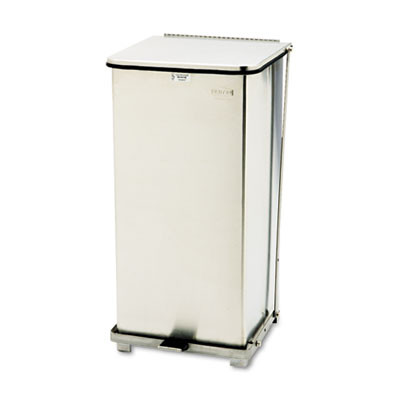 Rubbermaid Commercial Defenders Biohazard Step Can  Square  Steel  24 gal  Stainless Steel (RCP ST24SSPL)