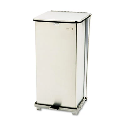 Rubbermaid Commercial Defenders Biohazard Step Can  Square  Steel  24 gal  Stainless Steel (RCP ST24SSPL)