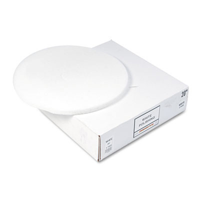 Boardwalk Polishing Floor Pads  20  Diameter  White  5 Carton (PAD 4020 WHI)