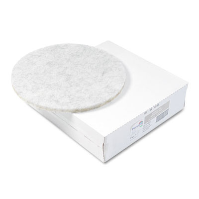 Boardwalk Natural White Burnishing Floor Pads  20  Diameter  5 Carton (PAD 4020 NAT)