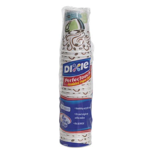 Dixie Hot Cups  Paper  8oz  Coffee Dreams Design  500 Carton (DIX 5338DX)