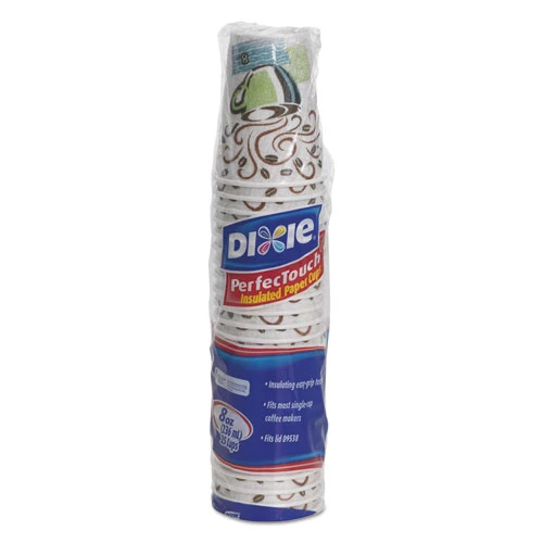 Dixie Hot Cups  Paper  8oz  Coffee Dreams Design  500 Carton (DIX 5338DX)