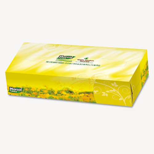 Marcal PRO 100  Recycled Convenience Pack Facial Tissue  Septic Safe  2-Ply  White  100 Sheets Box  30 Boxes Carton (MAC 2930)