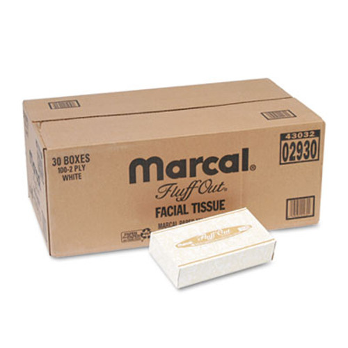 Marcal PRO 100  Recycled Convenience Pack Facial Tissue  Septic Safe  2-Ply  White  100 Sheets Box  30 Boxes Carton (MAC 2930)