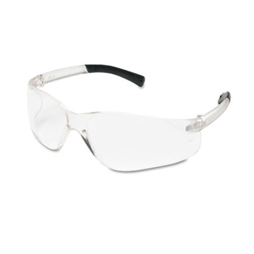 MCR Safety BearKat Safety Glasses  Wraparound  Black Frame Clear Lens (CWS BK110)