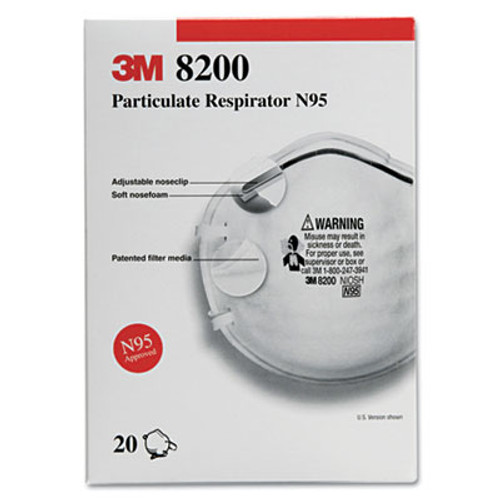 3M N95 Particle Respirator 8200 Mask  20 Box (MCO 07023)
