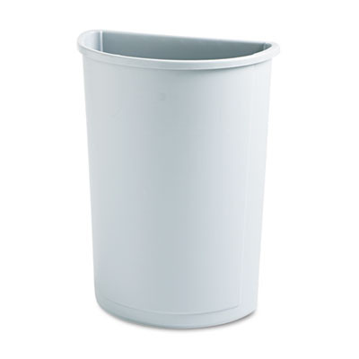Rubbermaid Commercial Untouchable Waste Container  Half-Round  Plastic  21 gal  Gray (RCP 3520 GRA)