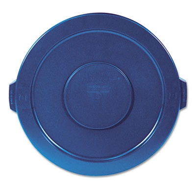 Rubbermaid Commercial Round Flat Top Lid  for 32 gal Round BRUTE Containers  22 25  diameter  Blue (RCP 2631 BLU)