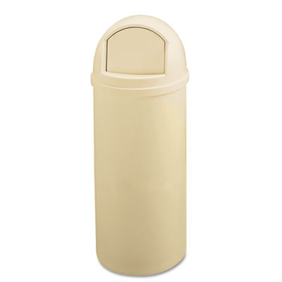 Rubbermaid Commercial Marshal Classic Container  Round  Polyethylene  25 gal  Beige (RCP 8170-88 BEI)