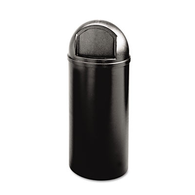 Rubbermaid Commercial Marshal Classic Container  Round  Polyethylene  25 gal  Black (RCP 8170-88 BLA)