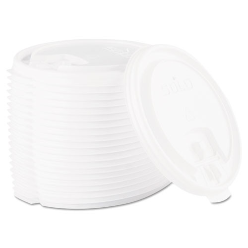 Dart Lift Back and Lock Tab Cup Lids  10-24 oz Cups  White  100 Sleeve  10 Sleeves Carton (SCC LB3161)