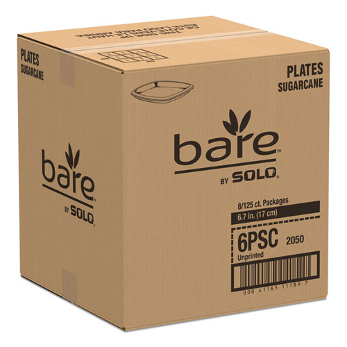 Dart Bare Eco-Forward Sugarcane Dinnerware  6 7 10  Plate  Ivory  125 Pk (SCC 6PSC)