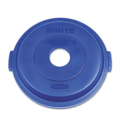 Rubbermaid Commercial Bottle Can Recycling Top for BRUTE 32 gal Containers  Blue (RCP 1788376)