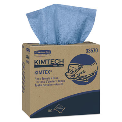 WypAll Oil  Grease and Ink Cloths  POP-UP Box  8 4 5 x 16 4 5  Blue  100 Box  5 Carton (KCC 33570)