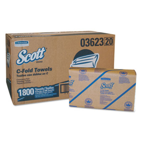 Scott Essential C-Fold Towels Convenience Pack  10 1 8 x 13 3 20  White  200 PK 9PK CT (KCC 03623)