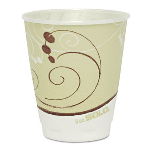 Dart Symphony Design Trophy Foam Hot Cold Drink Cups  8 oz  Beige  1000 Carton (SCC X8SYM)