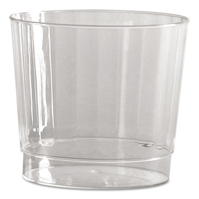 WNA Classic Crystal Plastic Tumblers  9 oz   Clear  Fluted  Rocks Squat  12 Pack (WNA CCR9240)