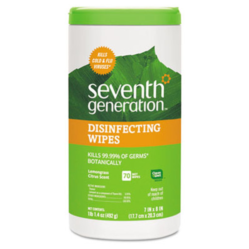 Seventh Generation Botanical Disinfecting Wipes  8 x 7  70 Count (SEV22813EA)