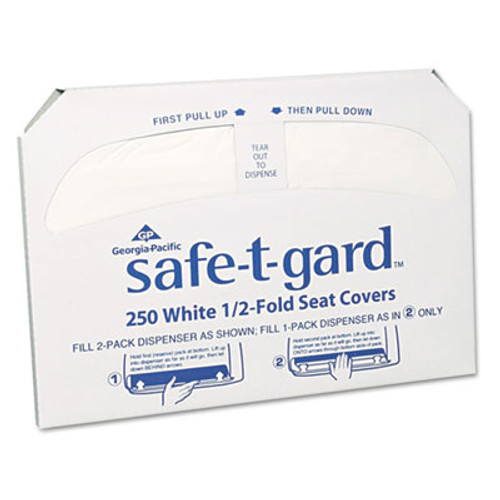 Georgia Pacific Professional Half-Fold Toilet Seat Covers  White  250 Pack  20 Boxes Carton (GPC 470-46)
