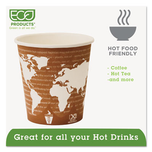 Eco-Products World Art Renewable Compostable Hot Cups  10 oz   50 PK  20 PK CT (ECP EP-BHC10-WA)