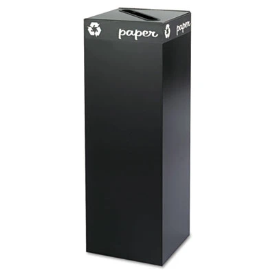 Safco Public Square Paper-Recycling Container  Square  Steel  42 gal  Black (SAF2984BL)