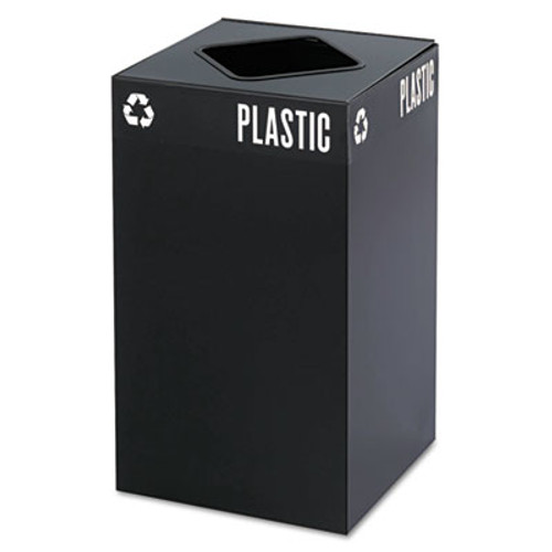 Safco Public Square Plastic-Recycling Container  Square  Steel  25 gal  Black (SAF2981BL)