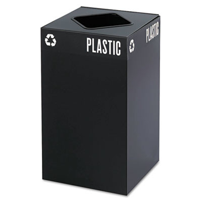 Safco Public Square Plastic-Recycling Container  Square  Steel  25 gal  Black (SAF2981BL)