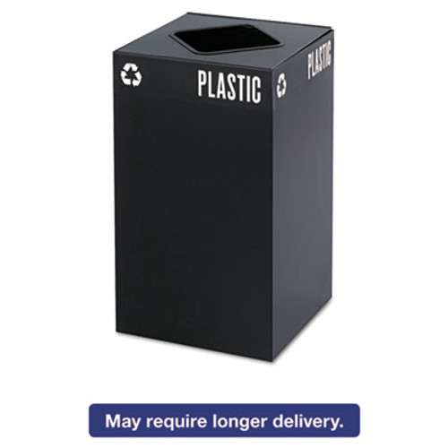 Safco Public Square Plastic-Recycling Container  Square  Steel  25 gal  Black (SAF2981BL)