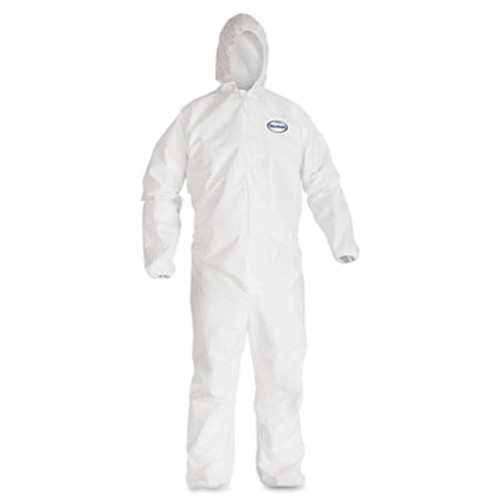 KleenGuard A40 Elastic-Cuff and Ankles Hooded Coveralls  White  2X-Large  25 Case (KCC 44325)