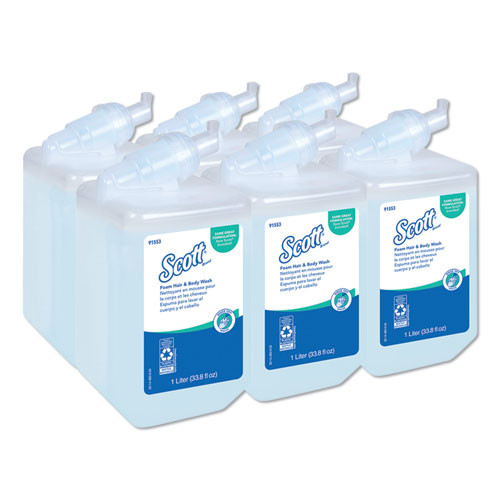 Scott Pro Foam Hair and Body Wash  1000 mL  Refill  6 Carton (KCC 91553)