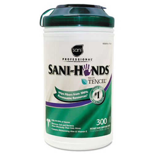 Sani Professional Hands Instant Sanitizing Wipes  7 1 2 x 5  300 Canister (NICP92084EA)