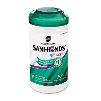 Sani Professional Hands Instant Sanitizing Wipes  7 1 2 x 5  300 Canister (NICP92084EA)