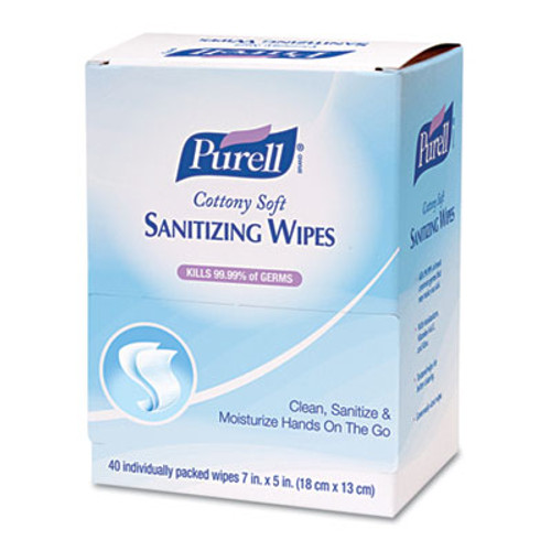PURELL Cottony Soft Individually Wrapped Hand Sanitizing Wipes  5 x 7  480 Sheets CT (GOJ 9025-12)