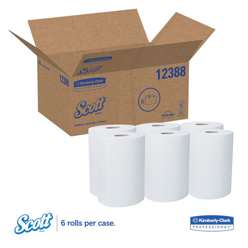 Scott Control Slimroll Towels  Absorbency Pockets  8  x 580ft  White  6 Rolls Carton (KCC 12388)