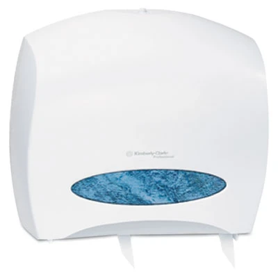Kimberly-Clark Professional* JRT Jr  Escort Jumbo Roll Bath Tissue Dispenser  16 x 5 75 x 13 88  Pearl White (KCC 09508)