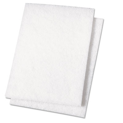 Boardwalk Light Duty Scour Pad  White  6 x 9  20 Carton (PAD 198)